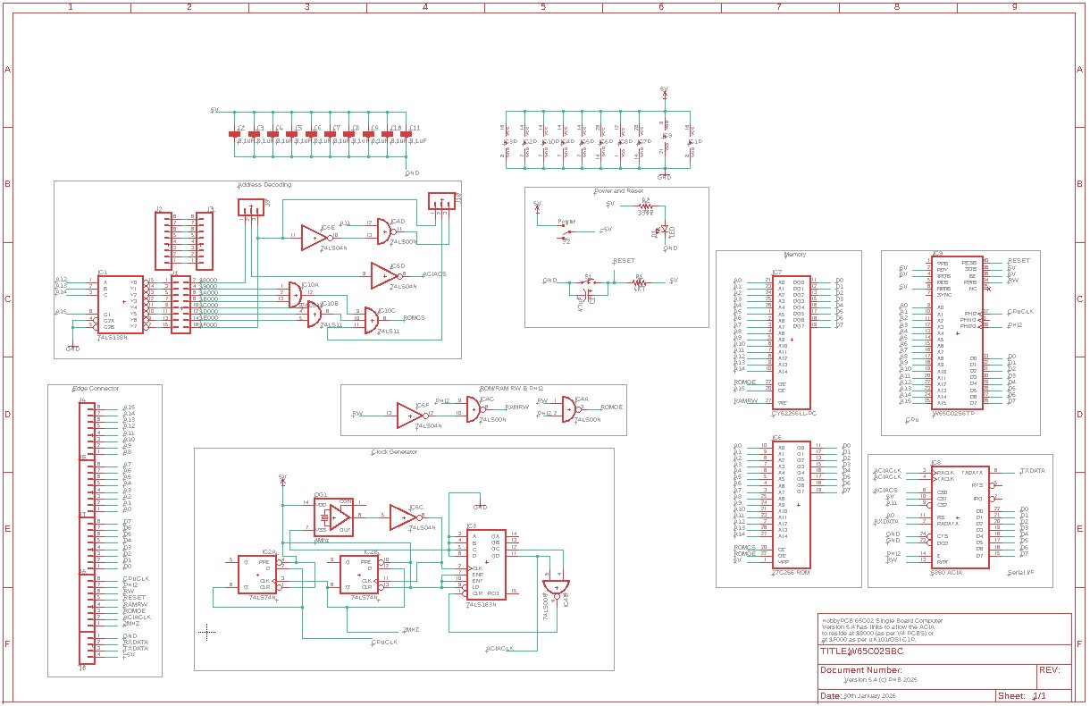 65C02 SBC Schematic V5.4