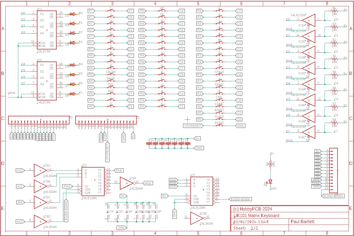 Matrix Keyboard Schematic